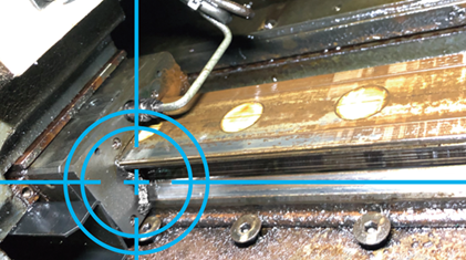 Photo 2: linear guide failure on a machining center