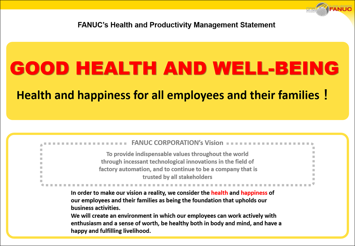 FANUC’s Health and Productivity Management Statement
