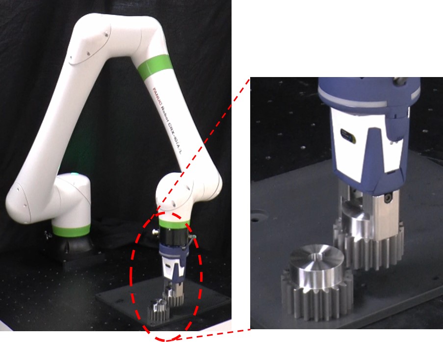 Gear insertion using the force control function