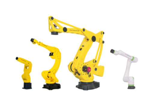 垂直多関節用ロボットが並ぶ画像