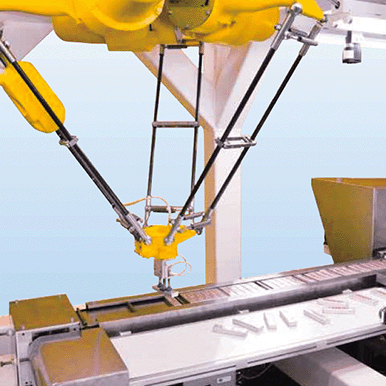 パラレルリンクロボットが整列を行っている画像