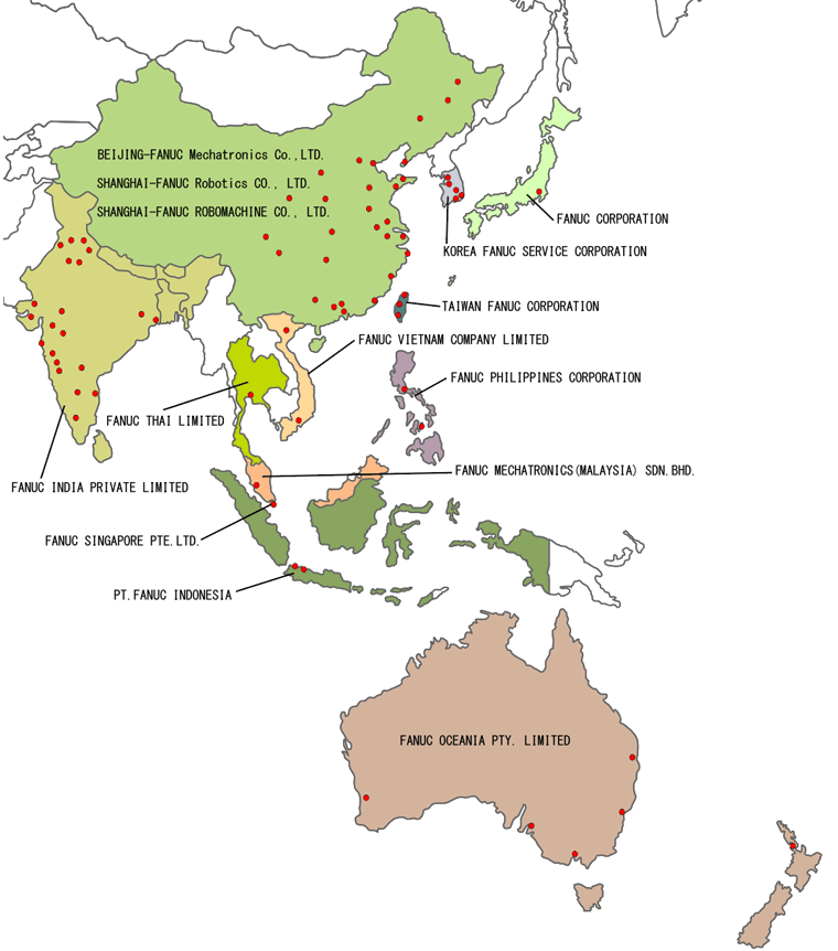 Customer Service Network in Asia and Oceania