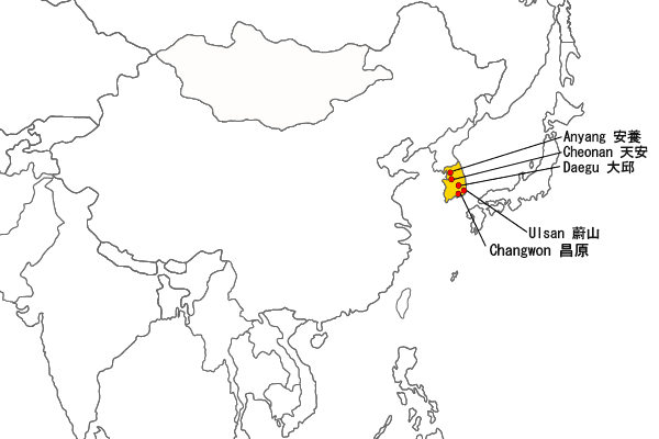 KOREA FANUC SERVICE CORPORATIONのサービス地域と拠点