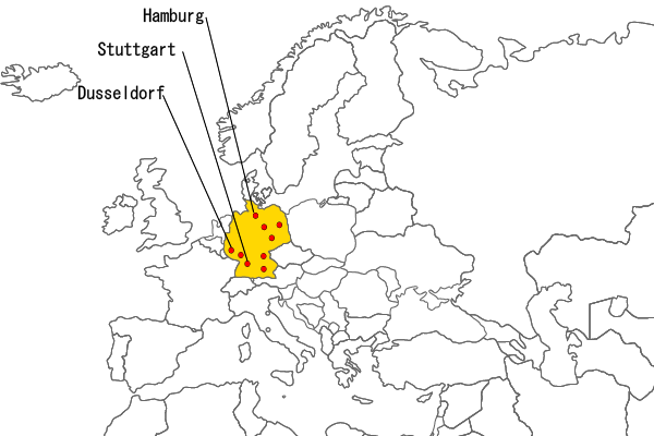 FANUC Deutschland GmbHのサービス地域と拠点