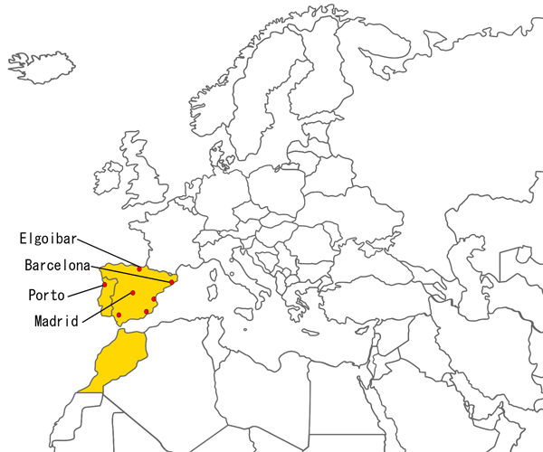 FANUC Iberia S.LU.のサービス地域と拠点