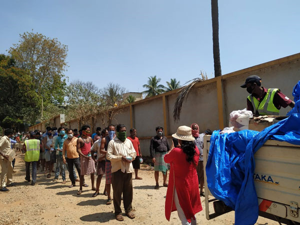 Ration  kit and cooked meals distribution